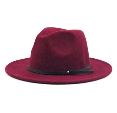 Women Men Wool Vintage Black Fedora Hat With Wide Unique Fedora Hats With Belt Buckle For Men Women Brim Gentleman Elegant Lady Winter Autumn Soft Caps