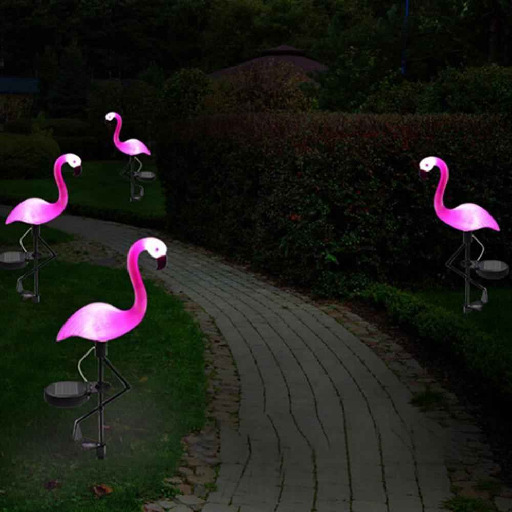 3PCS SET Flamingo LED Solar Modern Lamp For Garden And Yard With Base Station 3 Piece Set Decorative Lighting For Pathway Driveway Landscape