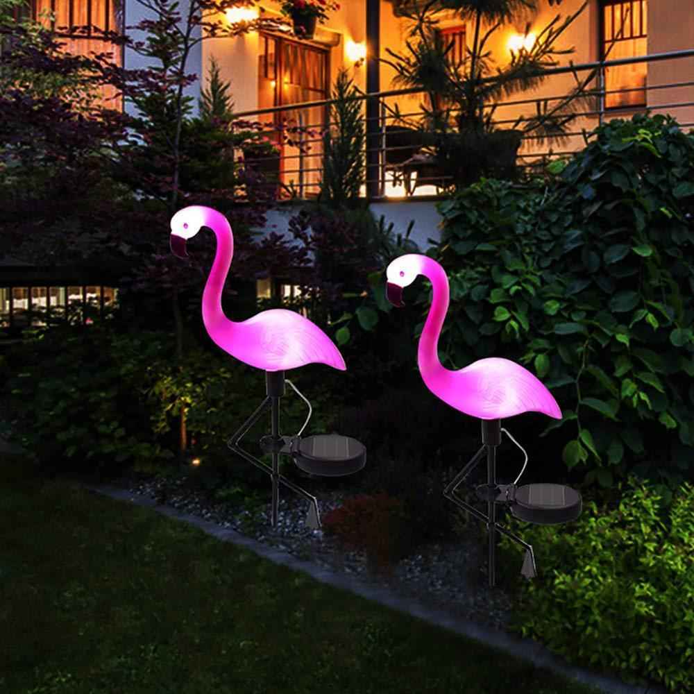 3PCS SET Flamingo LED Solar Modern Lamp For Garden And Yard With Base Station 3 Piece Set Decorative Lighting For Pathway Driveway Landscape
