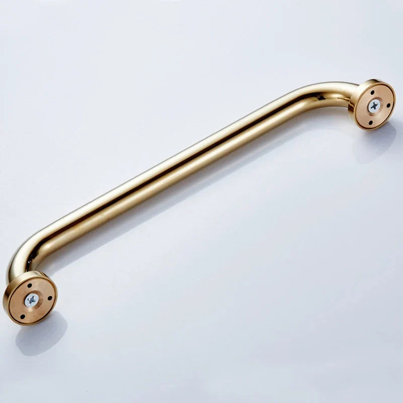 Luxury Shower Bathroom Accessories Set, Towel Ring, Paper Holder, Coat Hook, Toilet Brush, Polished Gold, Bath Hardware