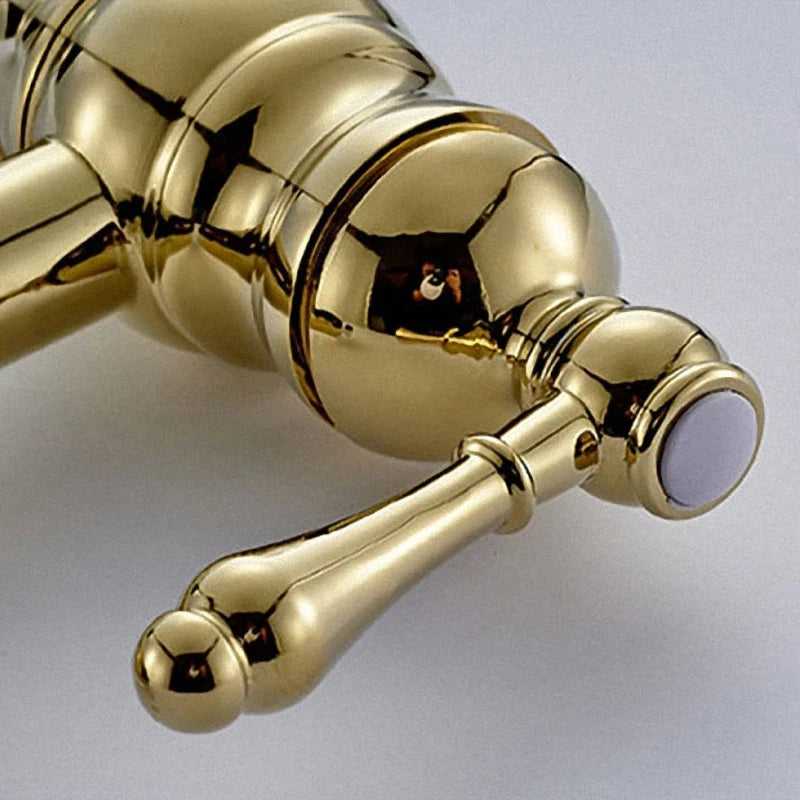 Luxury Shower Bathroom Accessories Set, Towel Ring, Paper Holder, Coat Hook, Toilet Brush, Polished Gold, Bath Hardware