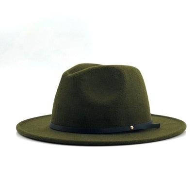 Women Men Wool Vintage Black Fedora Hat With Wide Unique Fedora Hats With Belt Buckle For Men Women Brim Gentleman Elegant Lady Winter Autumn Soft Caps