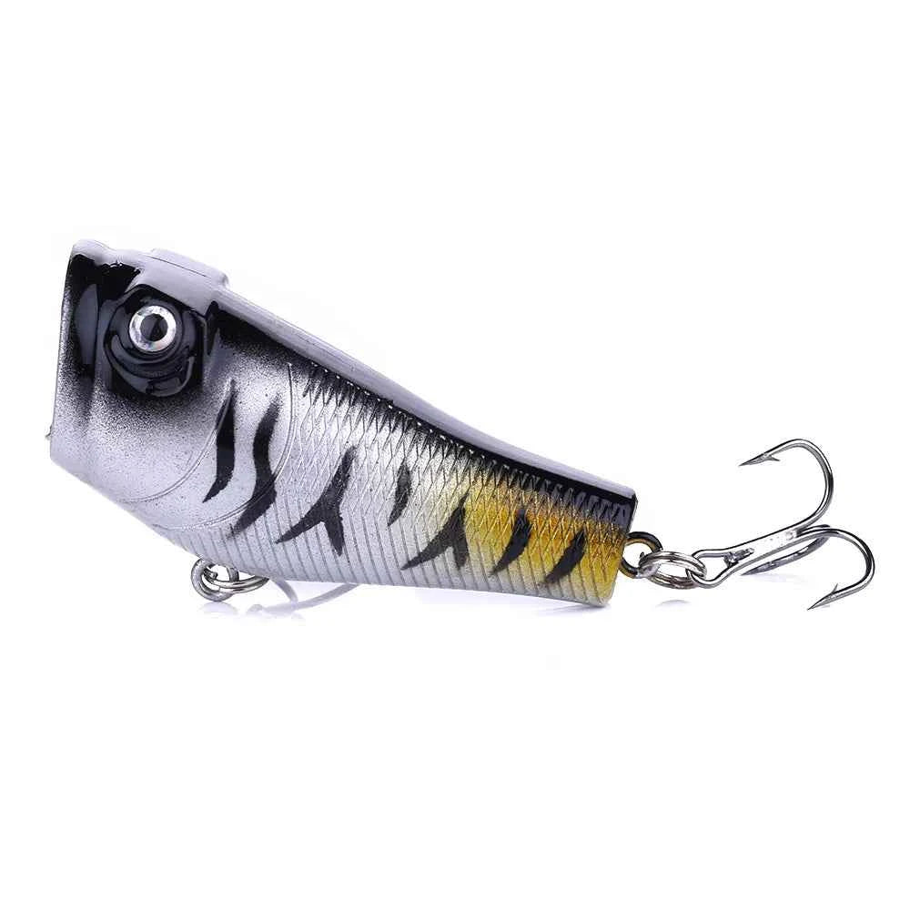 5CM/7.4G Popper Hard Floating Fishing Lure with 3D Lure Eyes in Saltwater