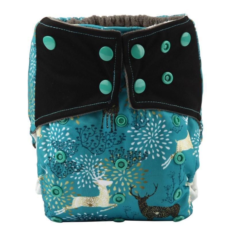 Luxury Charcoal Bamboo Baby Cloth Diaper Nappy Washable Reusable Double Gusset Square Tabs Nappies for Baby and Kids