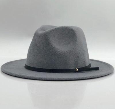 Women Men Wool Vintage Black Fedora Hat With Wide Unique Fedora Hats With Belt Buckle For Men Women Brim Gentleman Elegant Lady Winter Autumn Soft Caps