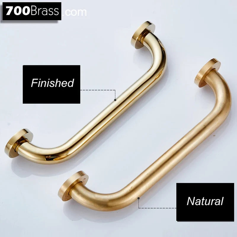 Luxury Shower Bathroom Accessories Set, Towel Ring, Paper Holder, Coat Hook, Toilet Brush, Polished Gold, Bath Hardware