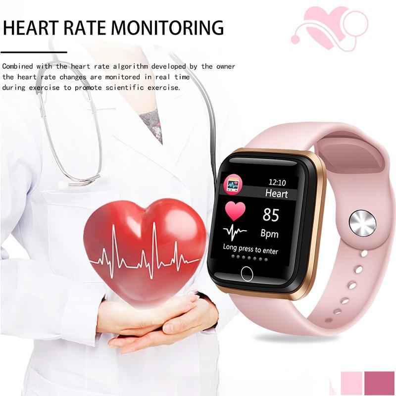 Modern NEW Luxury Smart Watch For Women Sports Smart Bracelet IP67 Waterproof Watch With Pedometer Heart Rate Monitor and LED Color Screen For Android and IOS