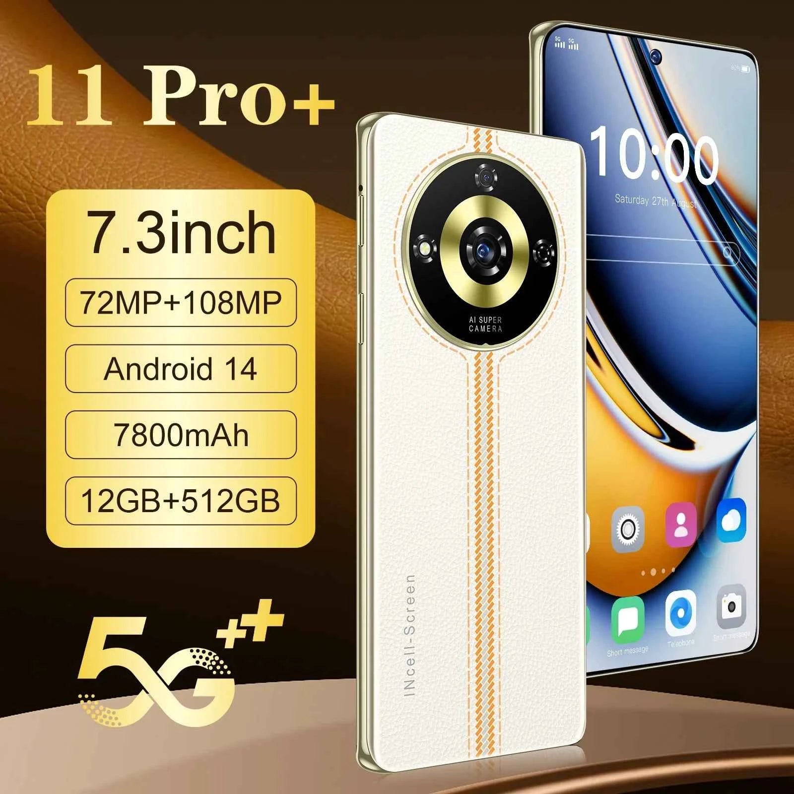 Original 11 Pro+ 5G 16GB+1TB 200MP Rear Camera 6.7 Inch Real UI 4 French LTE Mobile Phone 5G 11 Pro Plus Real Mobile Phones