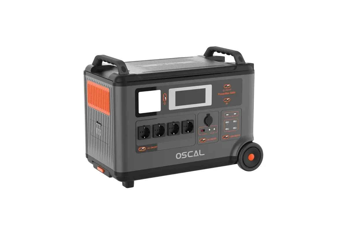 EU Stock PowerMax 6000 Portable Power Station 6000w 57600kWh 120V/240V Dual Voltage Smart APP Control Rugged Oscal Powermax 6000
