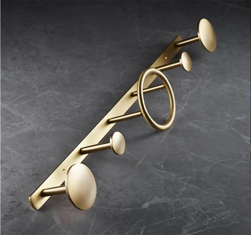Bathroom Accessories Bathroom Shelf Towel Rack Paper holder Toilet Brush Holder Towel Ranger Brushed Gold Brass Bath Hardware
