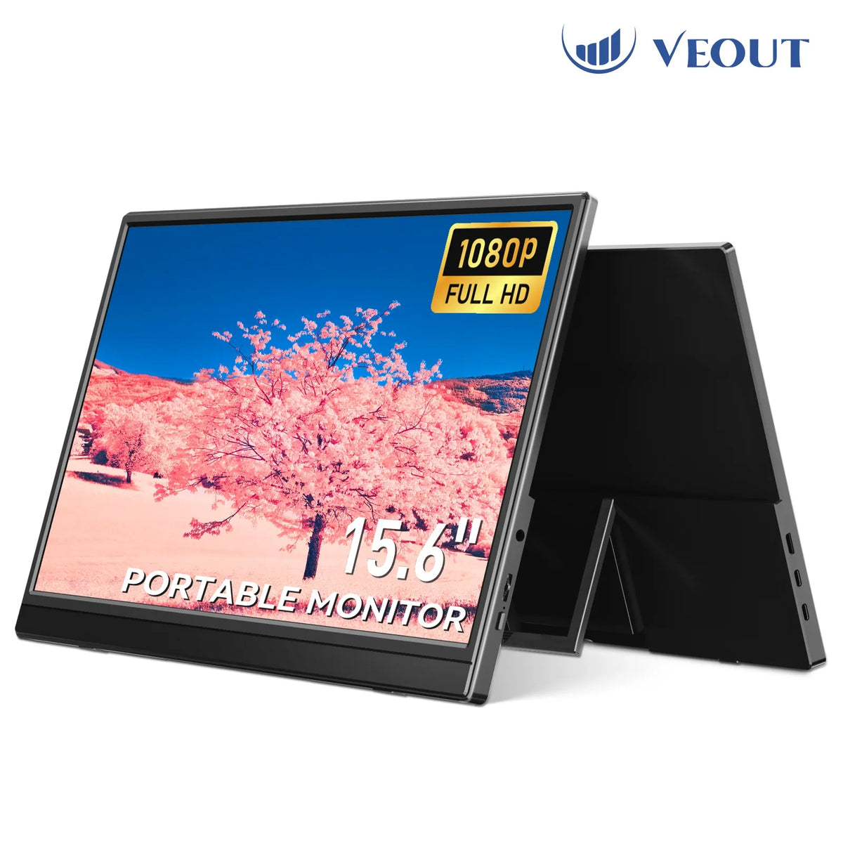 Cheap Price VEOUT 15.6inch Portable Monitor for Laptop,60HZ Gaming Small USB-C HDMI Travel External Second Computer Screen