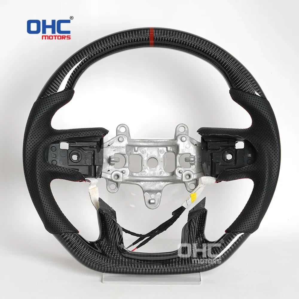 USA in Stock Real Carbon Fiber Steering Wheel for Dodge Ram 1500 Steering Wheel 2018-2024 with or Without Heating