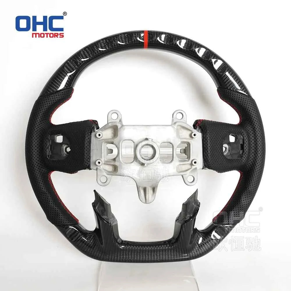 USA in Stock Real Carbon Fiber Steering Wheel for Dodge Ram 1500 Steering Wheel 2018-2024 with or Without Heating