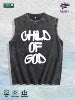 CHILD of GOD Slogan Graphic Washed Vest US Warehouse 3 Colors Cotton Tank