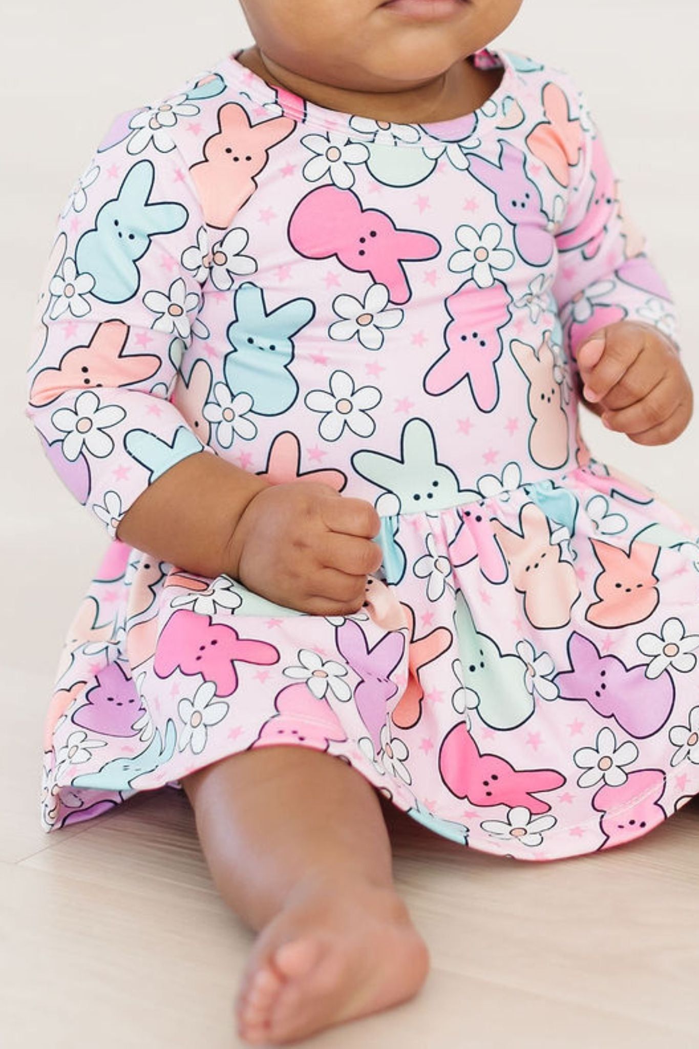 Hangin with My Peeps 3/4 Sleeve Twirl Bodysuit