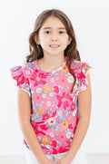 SALE Hawaiian Floral S/S Ruffle Tee