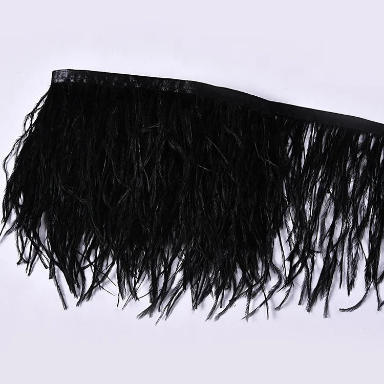 High Quality Ostrich Feather Trim 10-15cm Colorful Dyed Pattern Fast Delivery Time