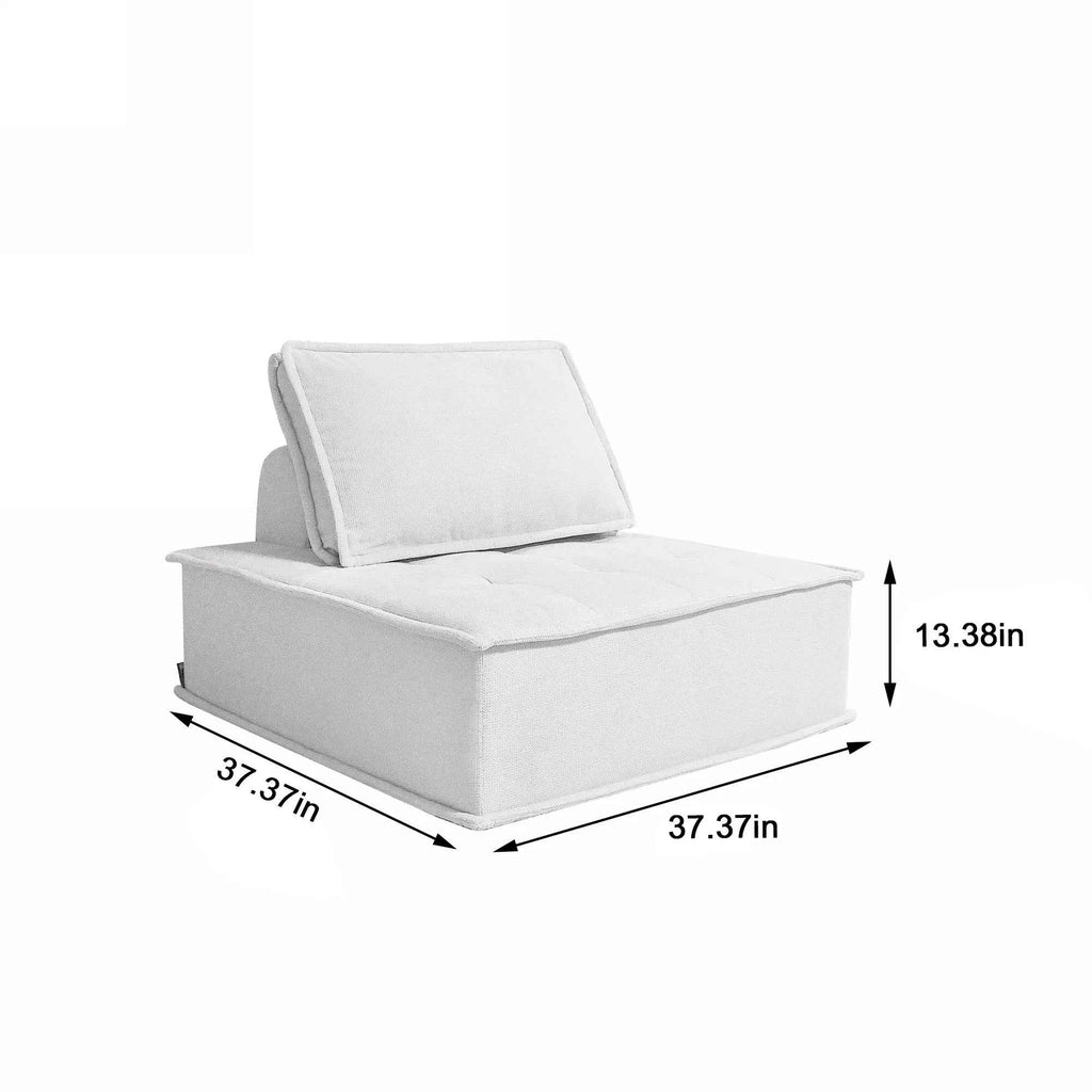 Modern Minimalist Modular Sofa Extremely Simple Tofu Block Design Sponge Small Apartment Living Room Set( Set of 2)