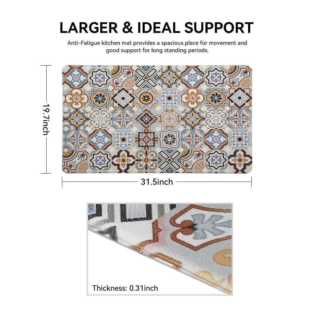 Heavy Duty PVC Design Cushioned Anti-Fatigue Kitchen Mat Waterproof Non-Slip Ergonomic Comfort Rug