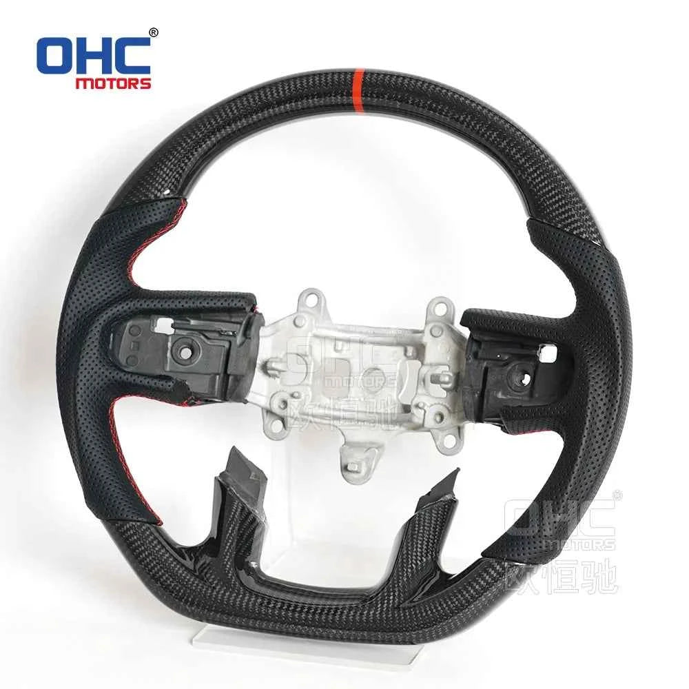 USA in Stock Real Carbon Fiber Steering Wheel for Dodge Ram 1500 Steering Wheel 2018-2024 with or Without Heating