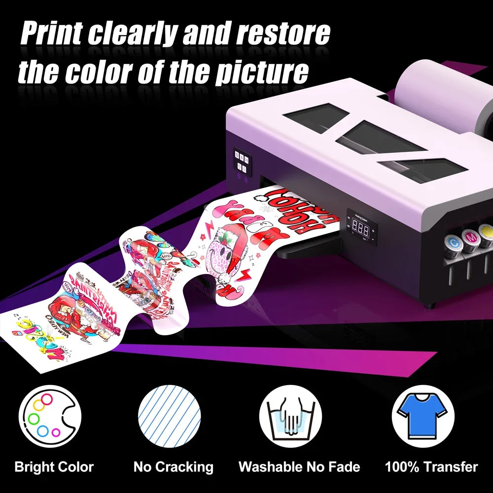 FREE SHIPPING Direct to Film  A4 Printing Machine Digital Inkjet Heat Transfer T Shirt Fabric for Epson L800 Printhead