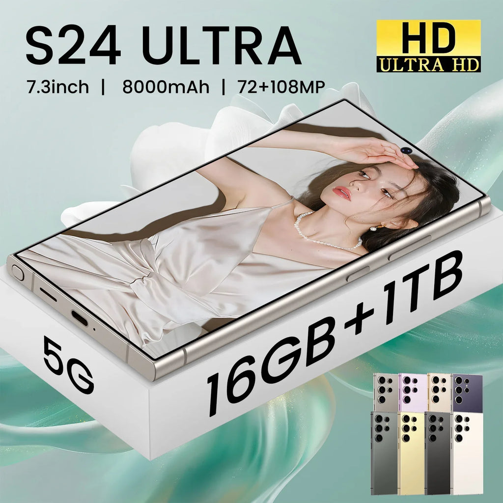 S24 Ultra 7.3 5G French/Spanish/English Smartphone 108MP Rear Camera 12GB+256GB Business Travel 65W Quick Charge CDMA
