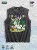 FEELING DOPE Bunny Graphic Washed Vest US Warehouse 3 Colors Cotton Tank
