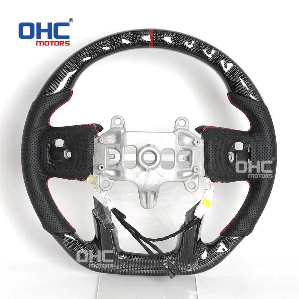 USA in Stock Real Carbon Fiber Steering Wheel for Dodge Ram 1500 Steering Wheel 2018-2024 with or Without Heating