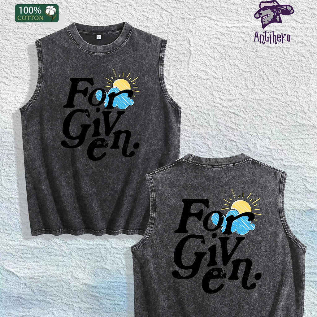 For Given Graphic Washed Vest US Warehouse 3 Colors Cotton Tank
