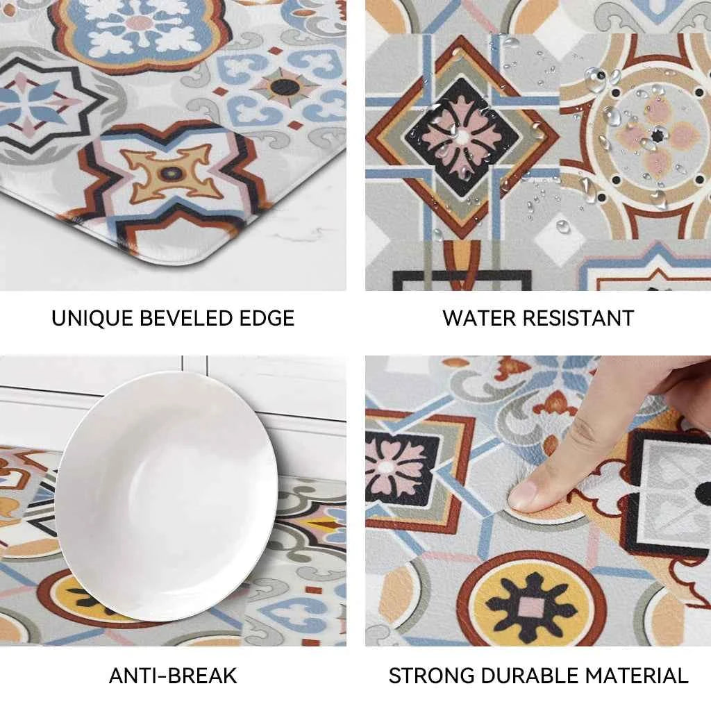 Heavy Duty PVC Design Cushioned Anti-Fatigue Kitchen Mat Waterproof Non-Slip Ergonomic Comfort Rug