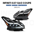 HCMOTIONZ LED Headlights for Infiniti G37 2008-2013 Start up Animation Q60 Coupe Convertible 2014-2015 Front Lamps Two Doors Car