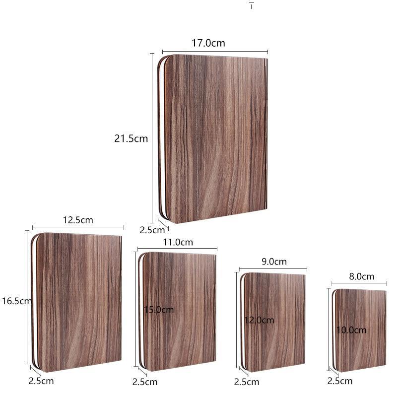 Wood Book Lamp Light USB Rechargeable Foldable Read Lamp LED Magnetic Colorful Dimming Night Light for Home Decor Gift