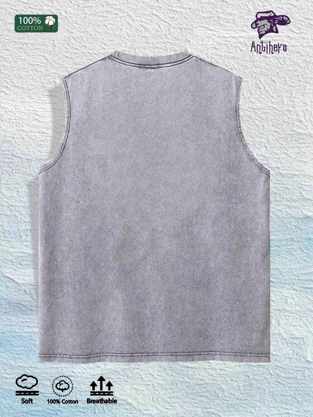 Dreadlocks Character Graphic Washed Vest US Warehouse 3 Colors Cotton Tank