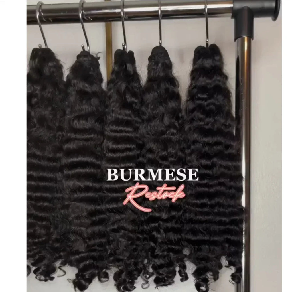 100% Unprocessed Raw Human Curly Hair Extensions Raw Wave Weft Bundles Vietnamese Burmese Curly for Party