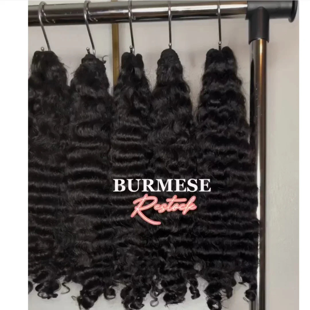100% Unprocessed Raw Human Curly Hair Extensions Raw Wave Weft Bundles Vietnamese Burmese Curly for Party