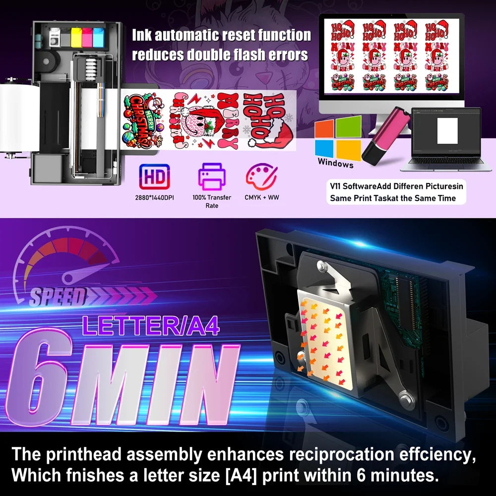 FREE SHIPPING US Warehouse Dtf Printer A4 Printing Machine Digital T-shirt Printing DTF Inkjet Printer for Epson L800 Printhead