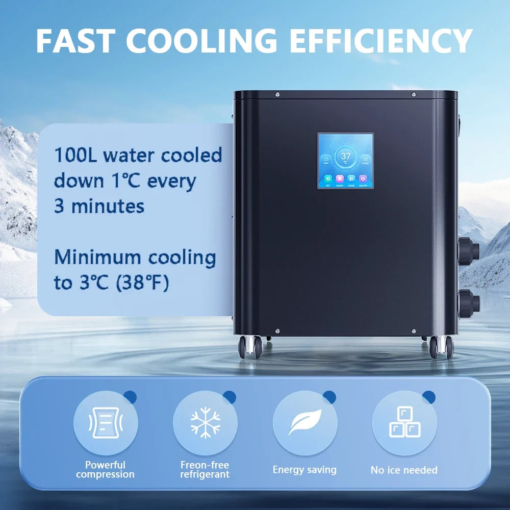 US. Local Warehouse Electric Water Chiller Wifi Remote Timer Water Ice Chiller Mini Pump Filter Ice Bath Cold Plunge Chiller