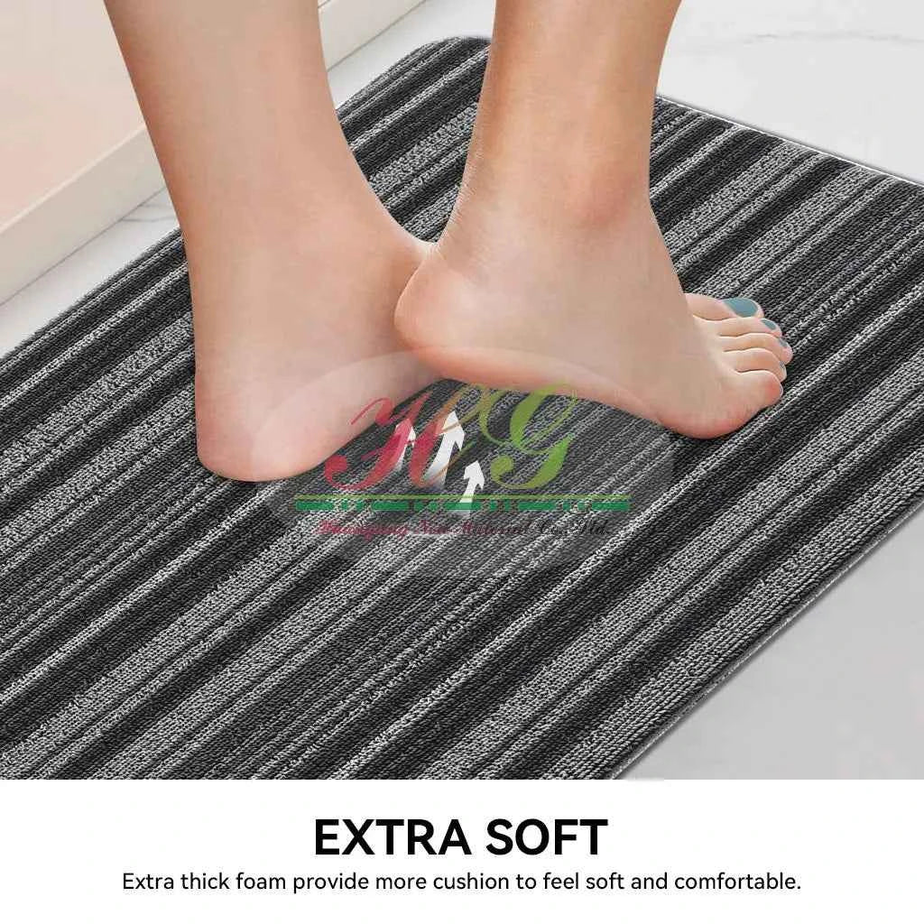 Wholesale PVC Anti Fatigue Kitchen Floor Mat Waterproof Non Slip Coral Velvet Washable Rug