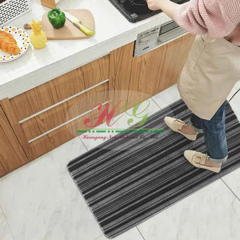 Wholesale PVC Anti Fatigue Kitchen Floor Mat Waterproof Non Slip Coral Velvet Washable Rug