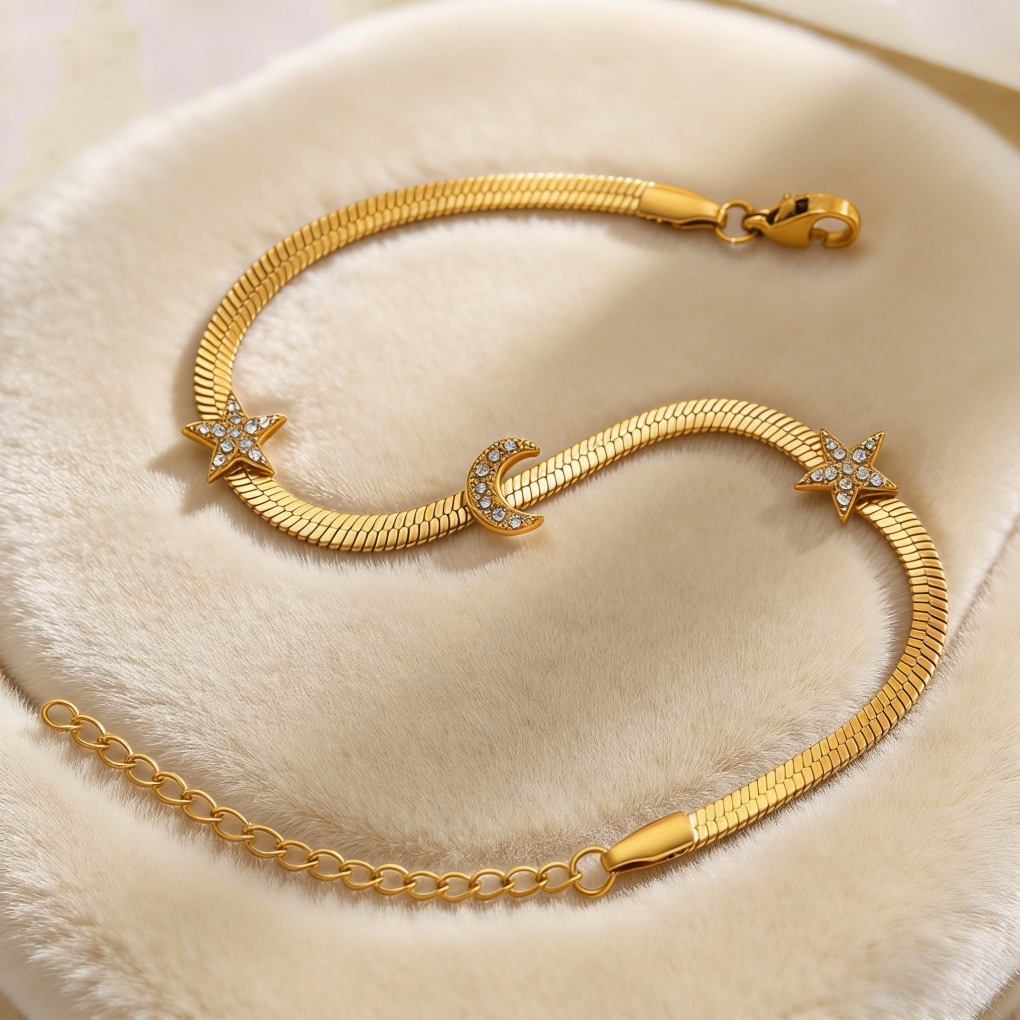 Trendy Snake Chain & Blade Bracelet Set
