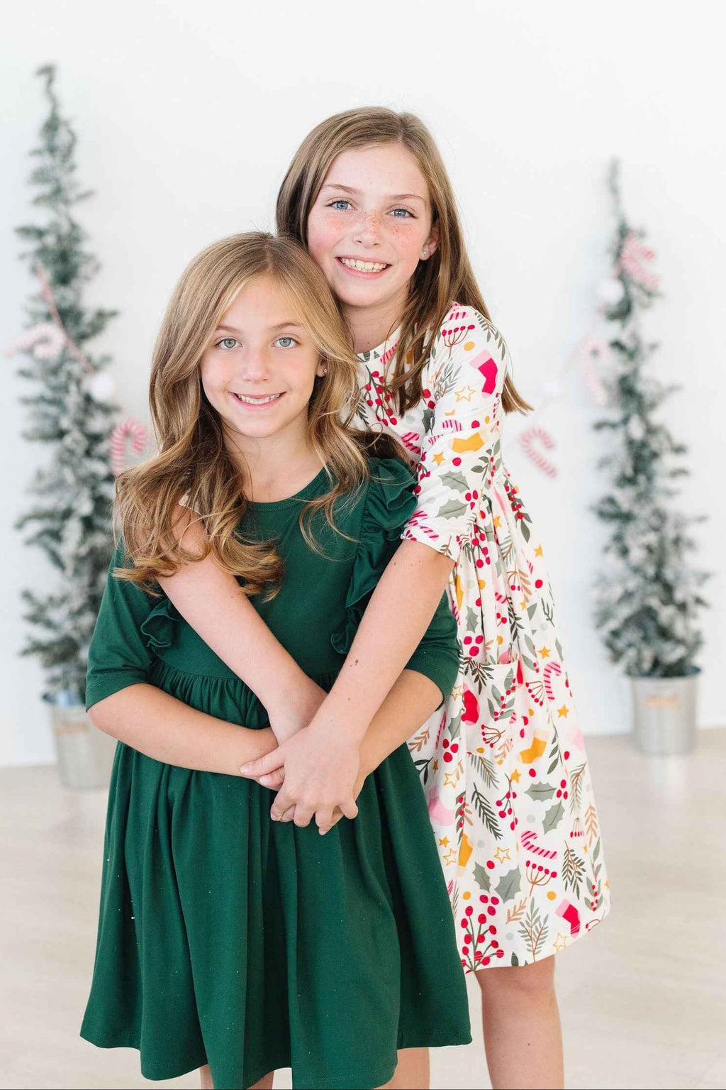 Holly Jolly Christmas 3/4 Sleeve Pocket Twirl Dress