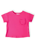 Hot Pink Ruffle Pocket Tee