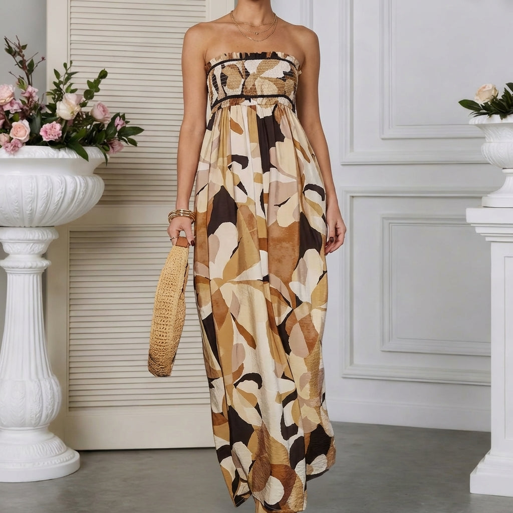 Summer Print Trendy Sexy Relaxed Halter Wide-Leg Jumpsuit