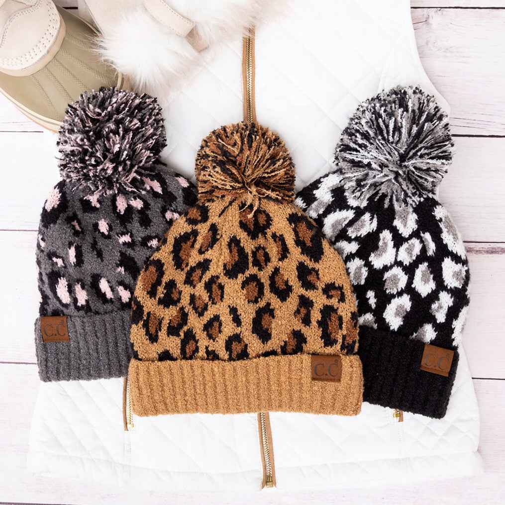 C.C® Leopard Pom Beanie