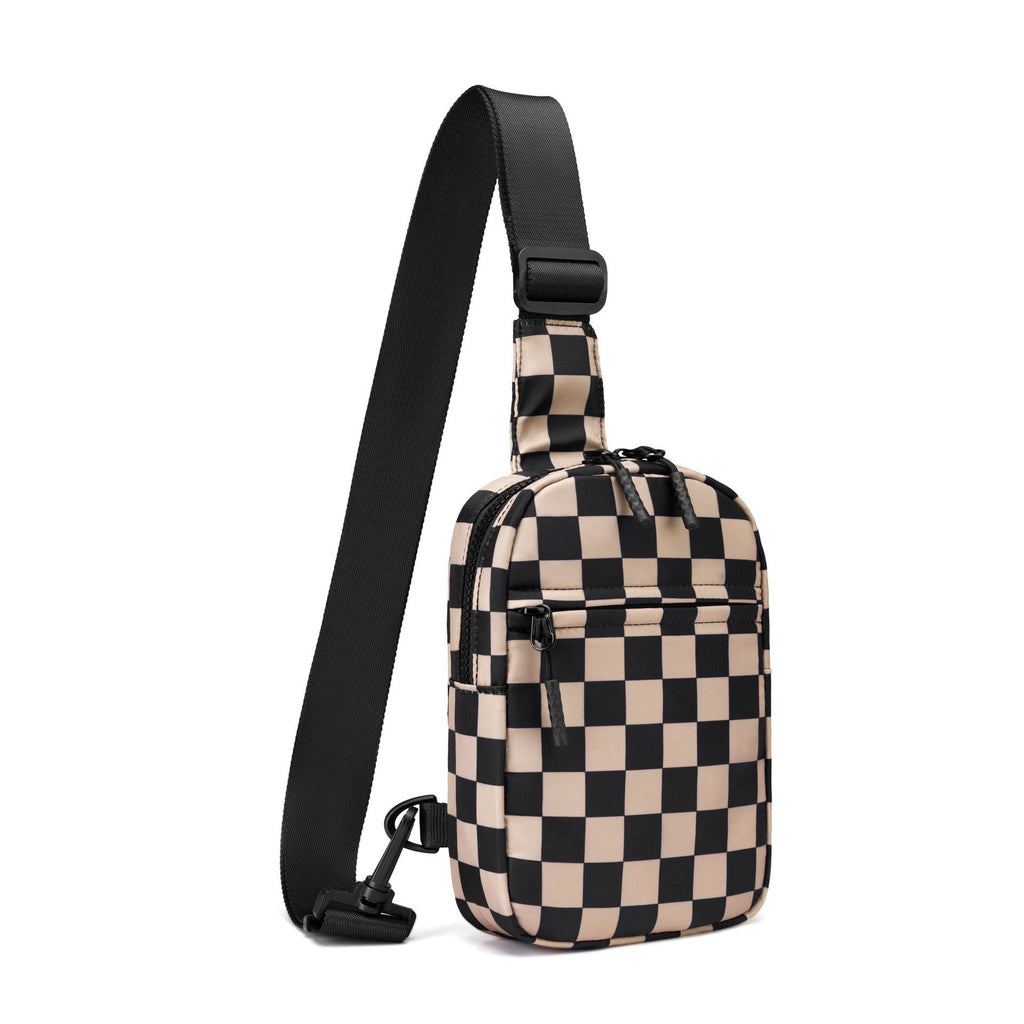 Kenzie Nylon Checkered Sling Bag - EveryNest