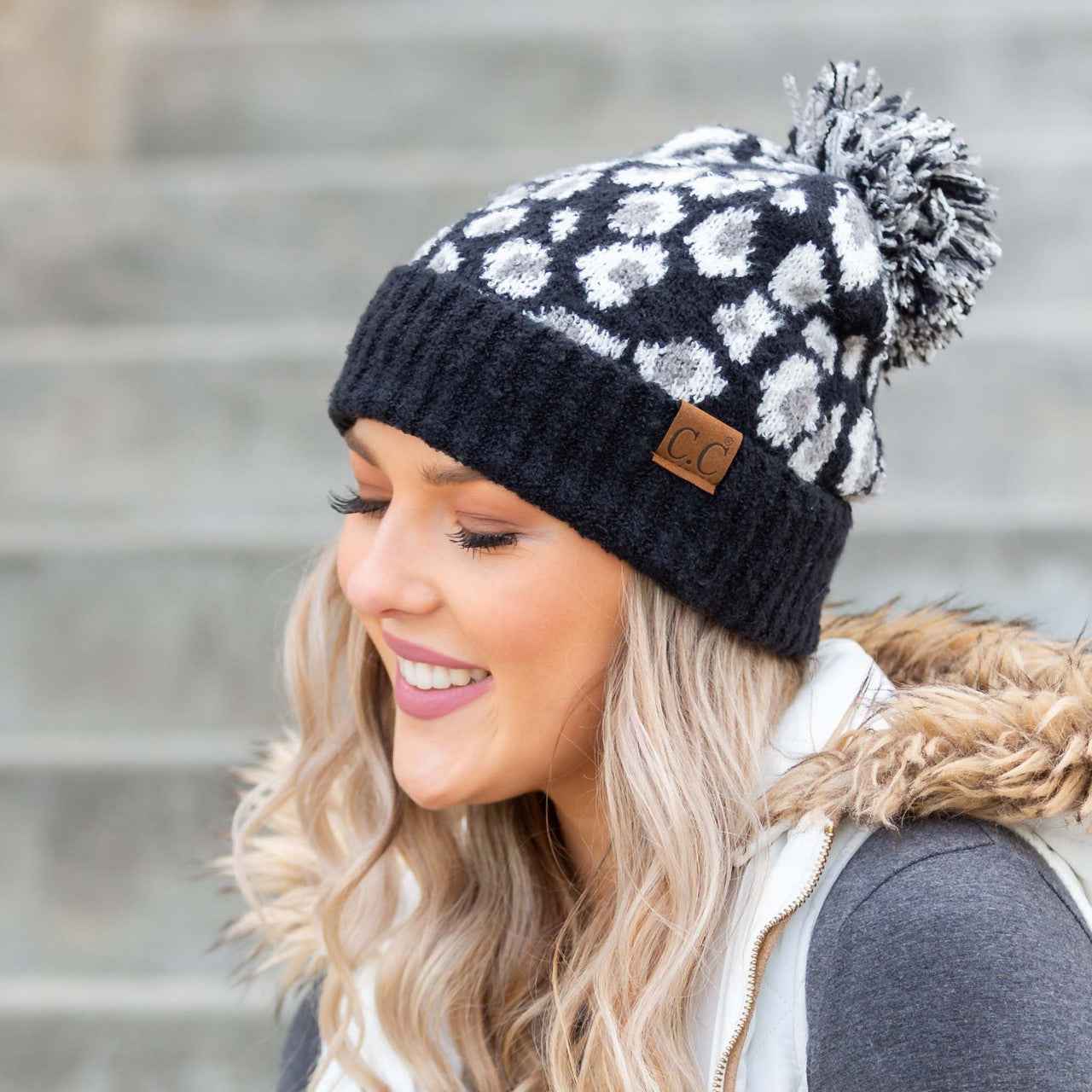 C.C® Leopard Pom Beanie