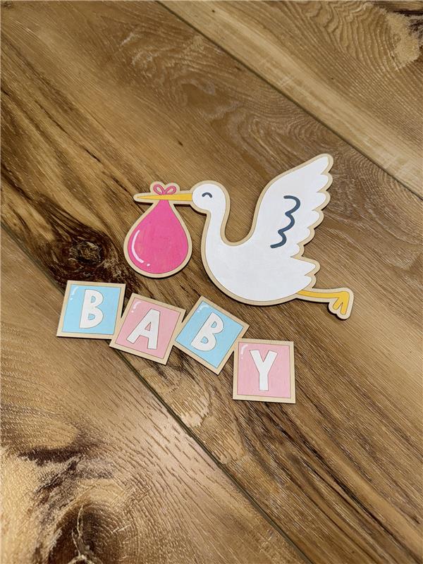 Unfinished Wood Etched Flying Stork Shape | Paint By Line Crafts | up to 30" DIY
