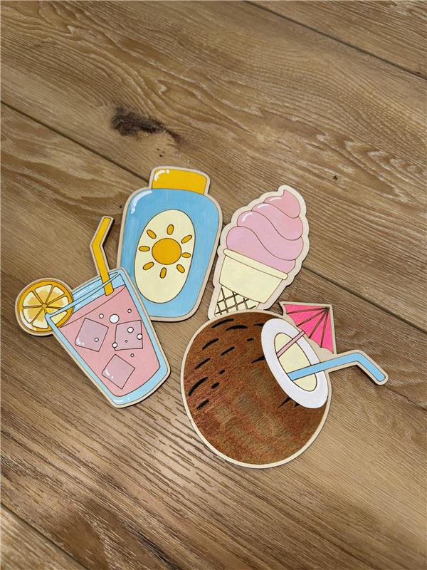 Unfinished Wood Etched Sun Screen Shape | Paint By Line Crafts | up to 30" DIY