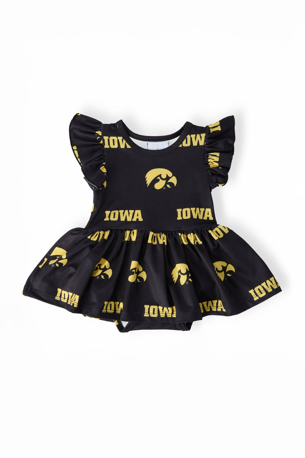 Iowa Black Tigerhawk S/S Flutter Twirl Bodysuit