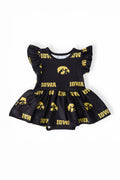 Iowa Black Tigerhawk S/S Flutter Twirl Bodysuit